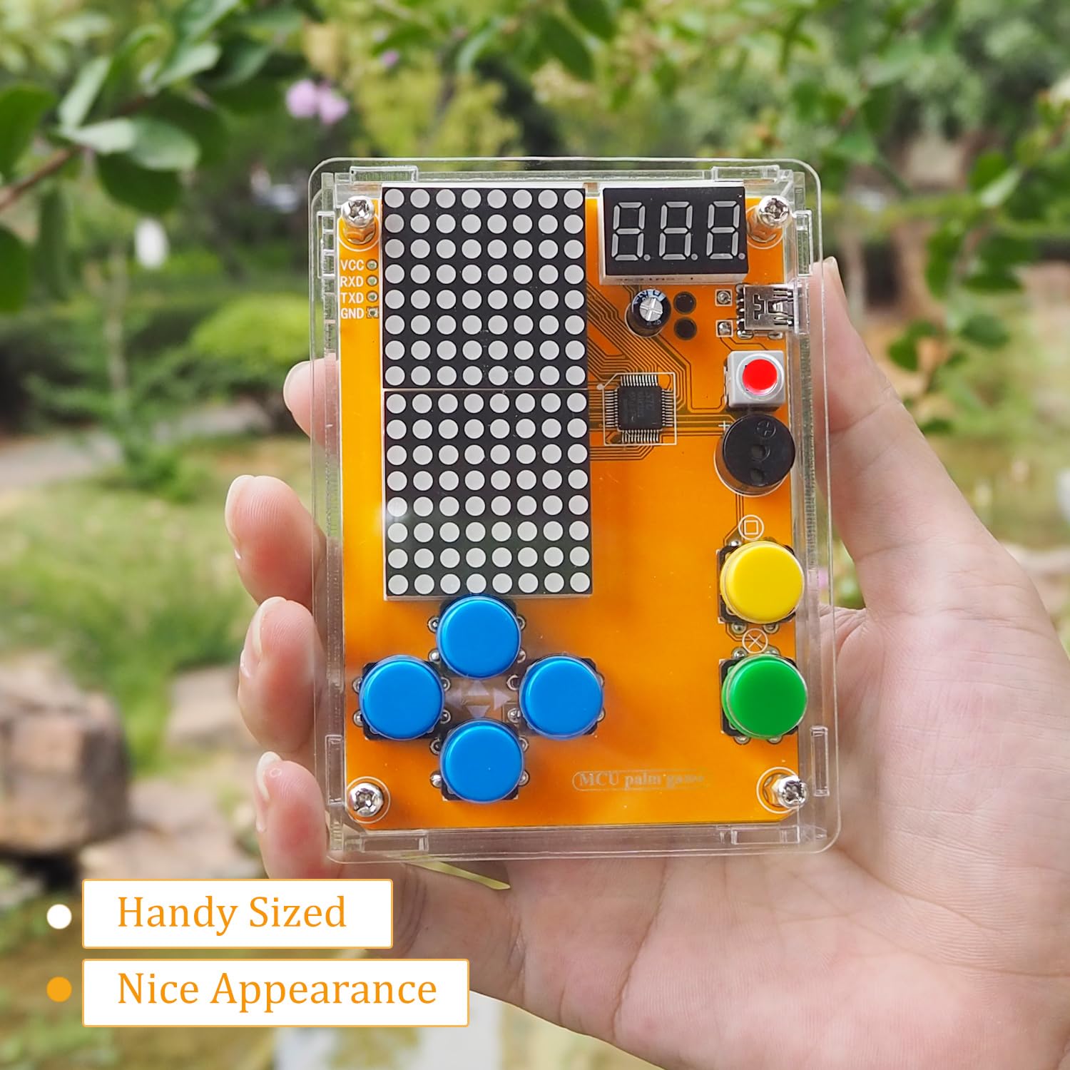 VOGURTIME five classic games display highlights nostalgic gameplay in a compact handheld kit.