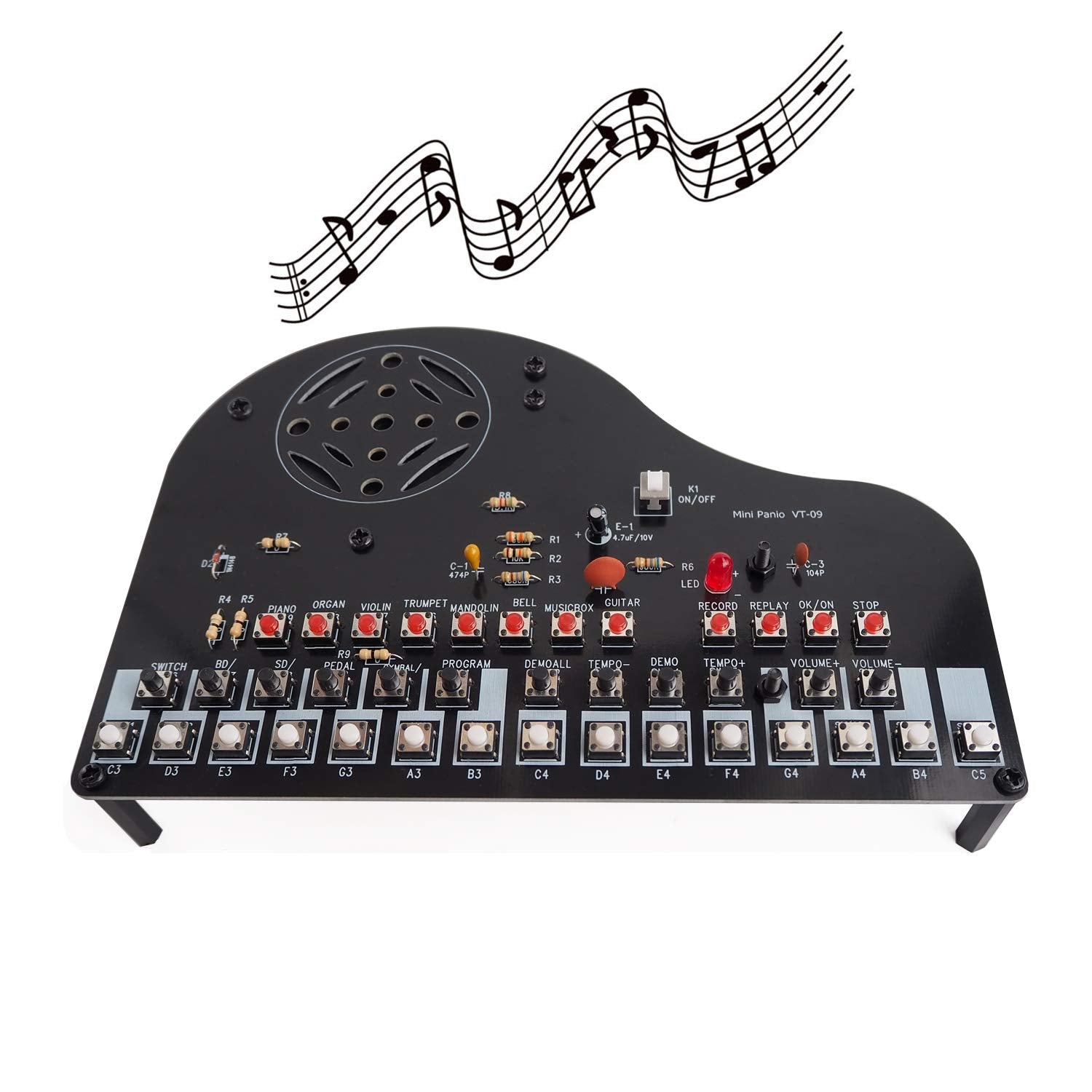VOGURTIME DIY Piano Solder Kit board with clear solder marks for easy learning