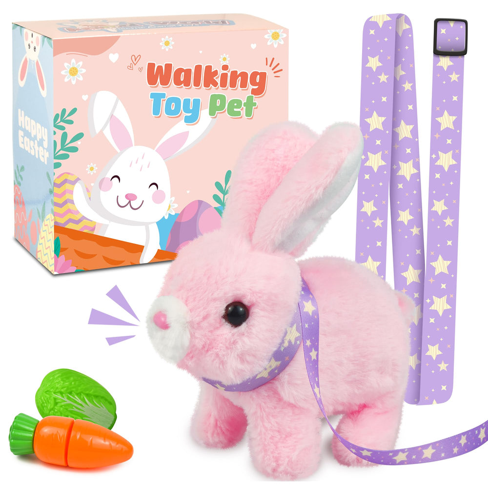 Voichic Robot Bunny toy front view shows soft plush and kid-friendly size for toddler play