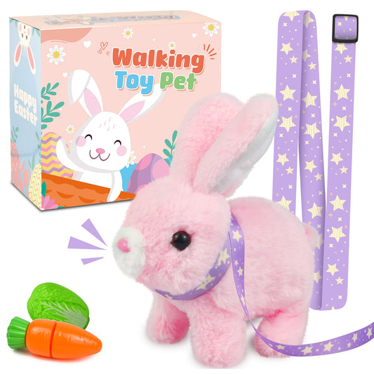 Voichic Robot Bunny toy front view shows soft plush and kid-friendly size for toddler play