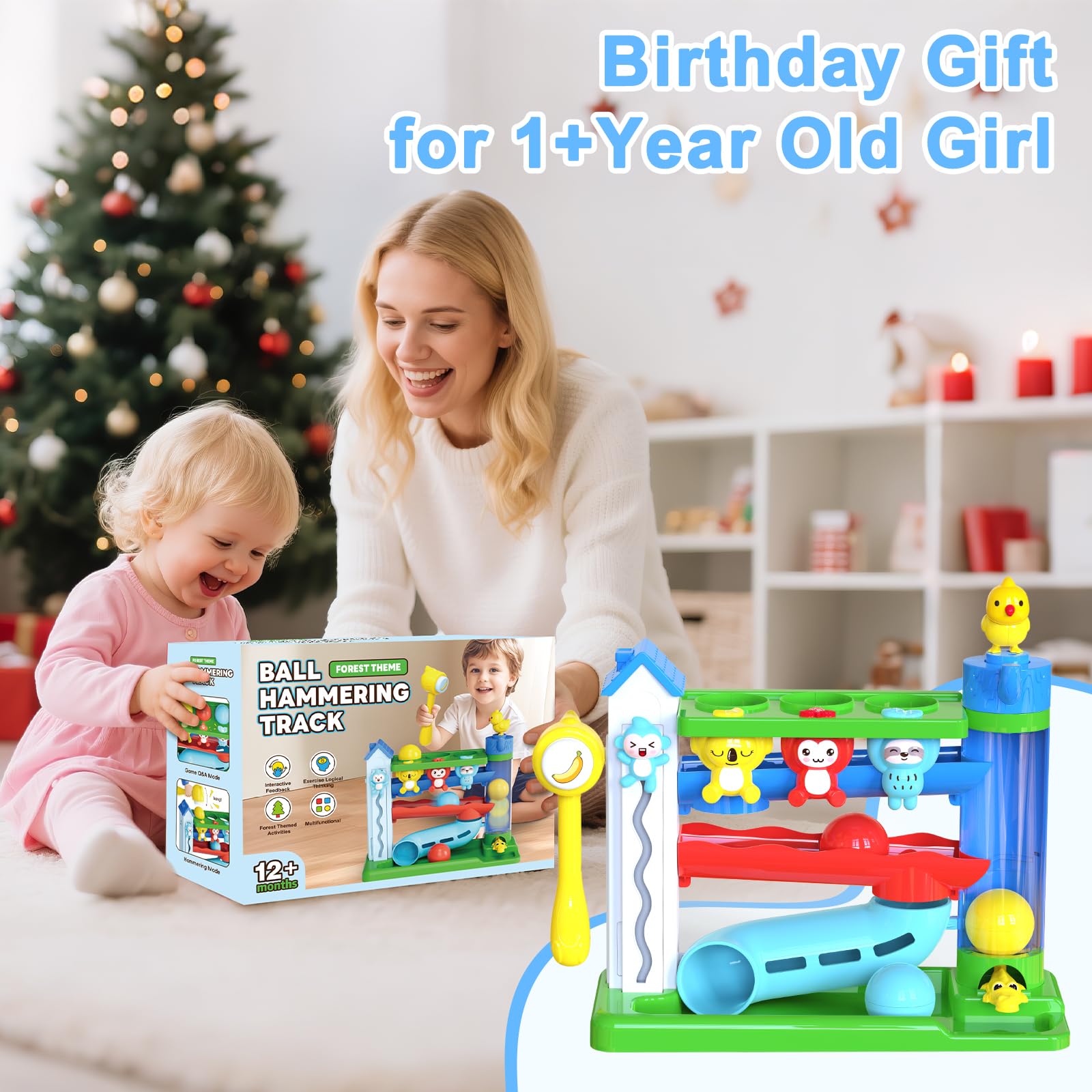 VOILBTOY ball drop toy light-up feature brightens playtime.