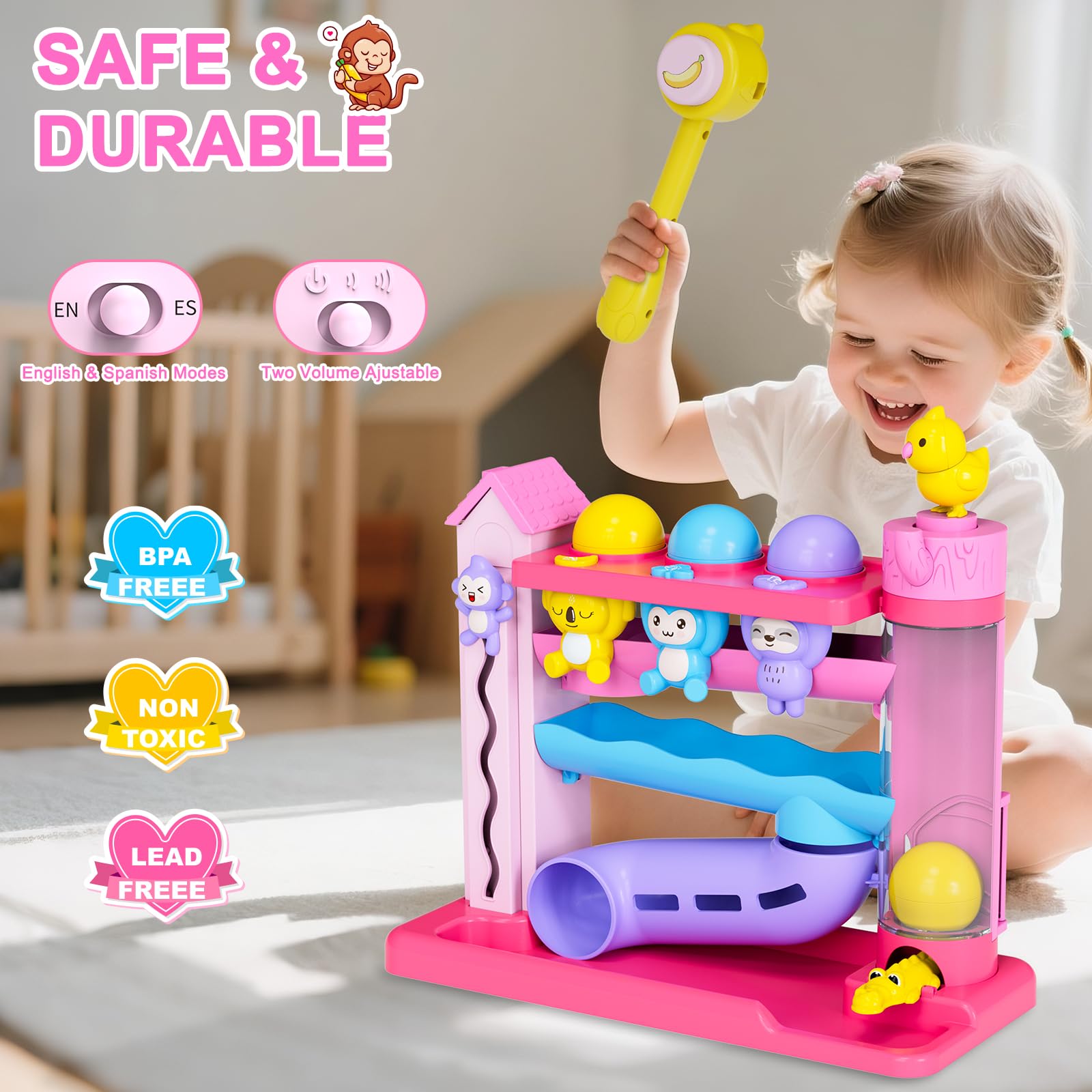VOILBTOY ball drop featuring koala enhances hand-eye coordination during playtime.