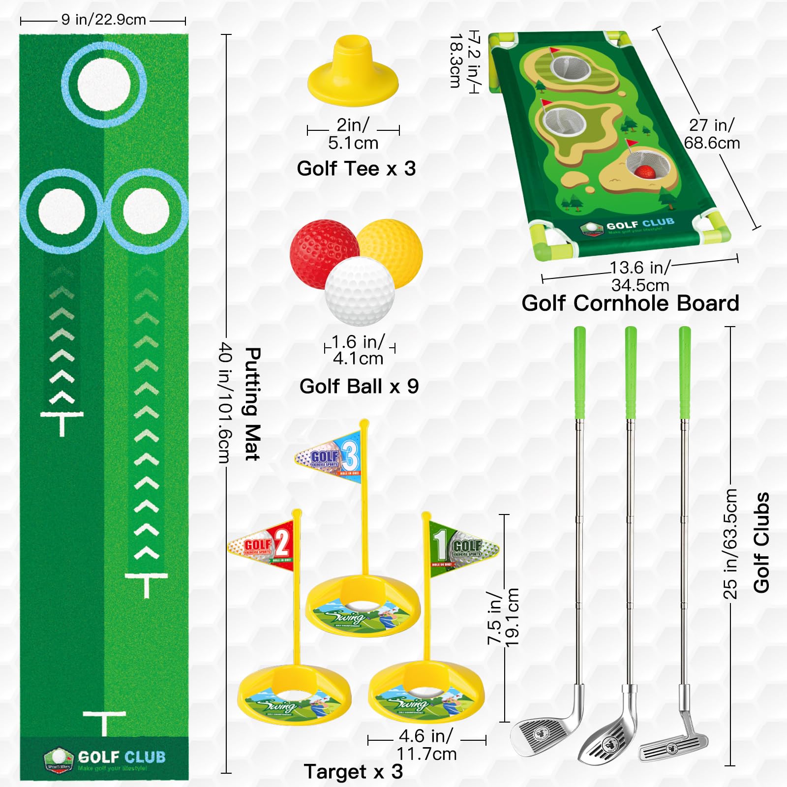 VOKOFAYE removable holes and flags for flexible play layouts