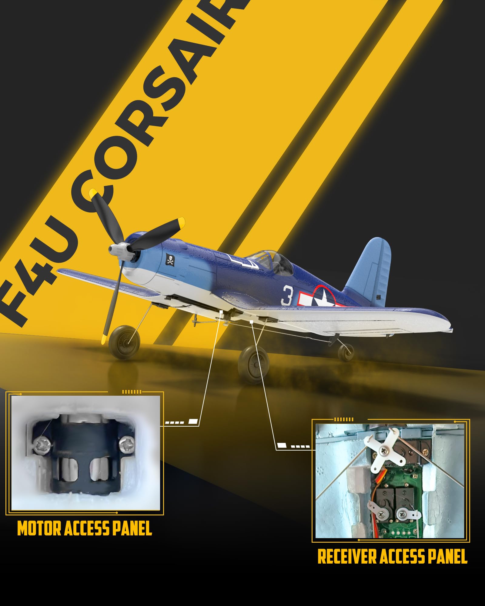 VolantexRC F4U Corsair shows up to 15 minutes of flight time