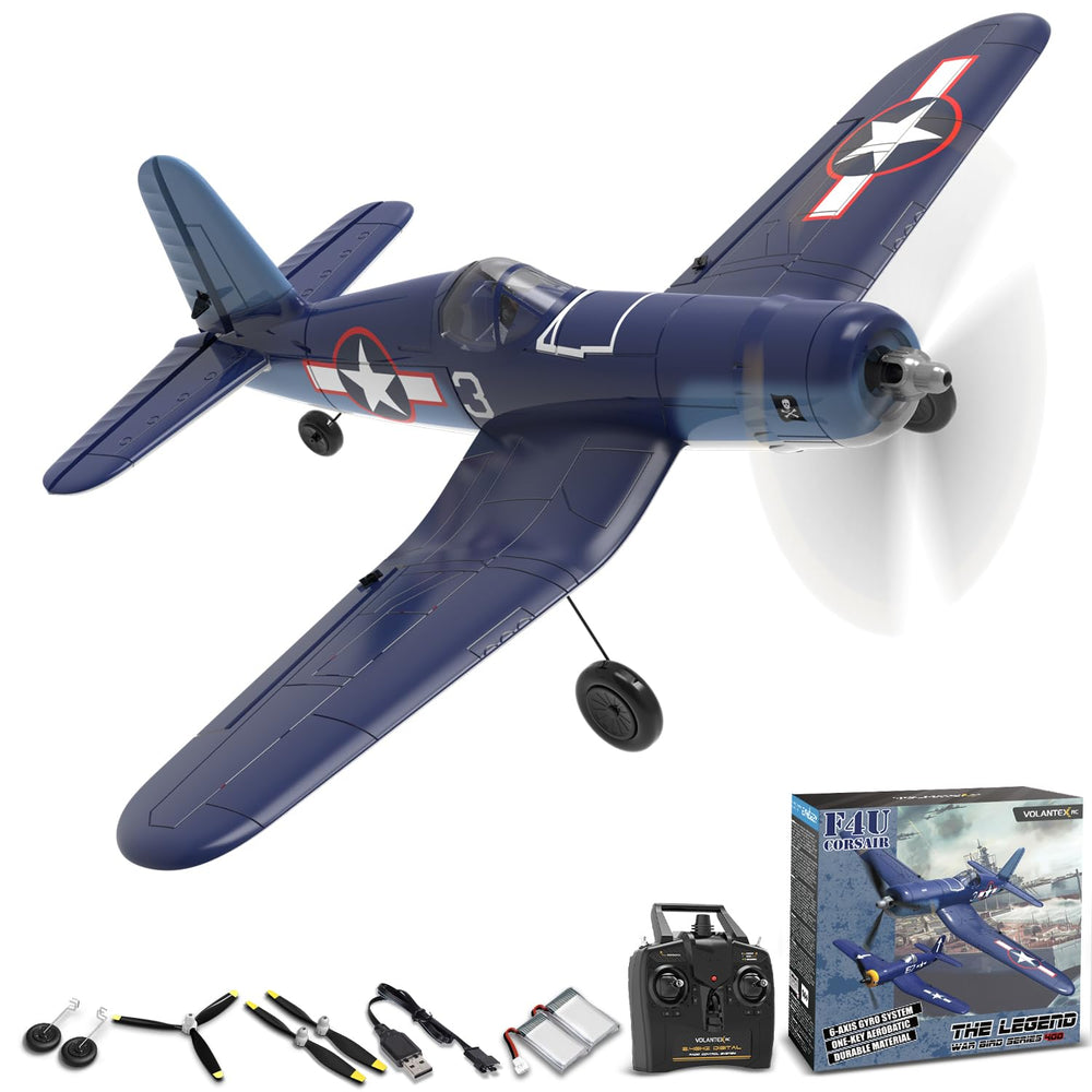 VolantexRC F4U Corsair first flight showing beginner-friendly handling