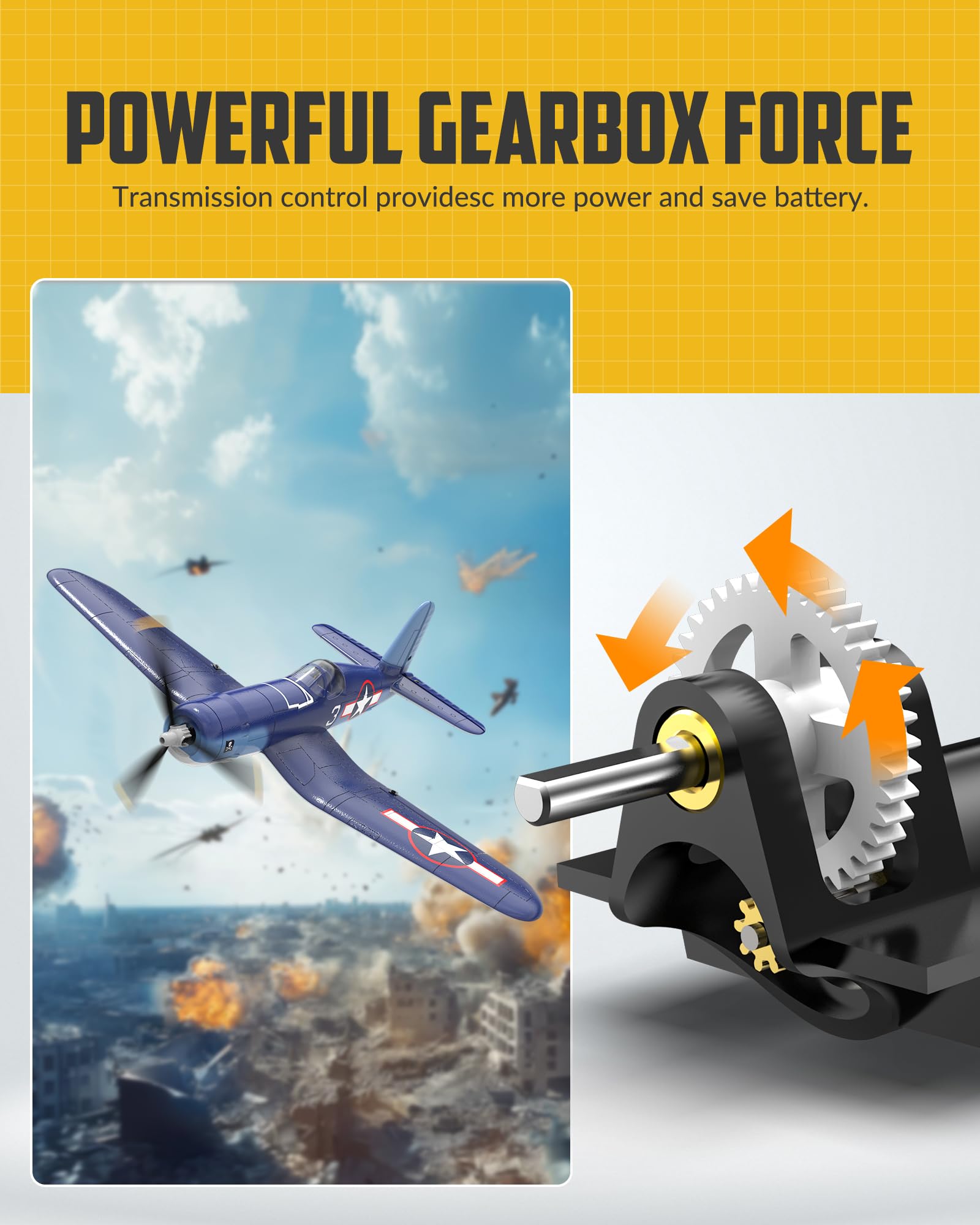 VolantexRC F4U Corsair one-key aerobatics demonstrated by beginner pilot