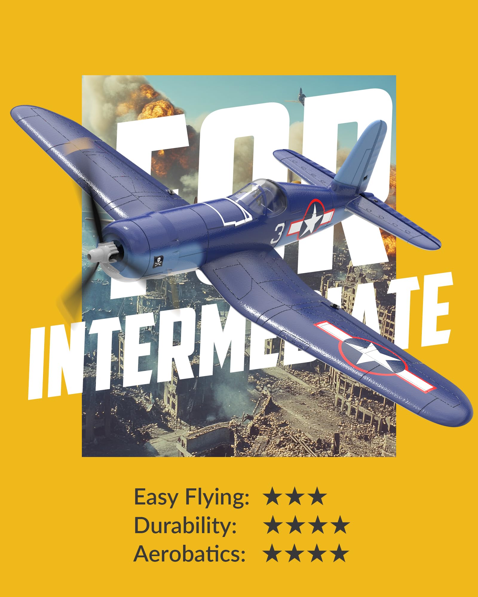 VolantexRC F4U Corsair outdoors, adventure-ready in open space