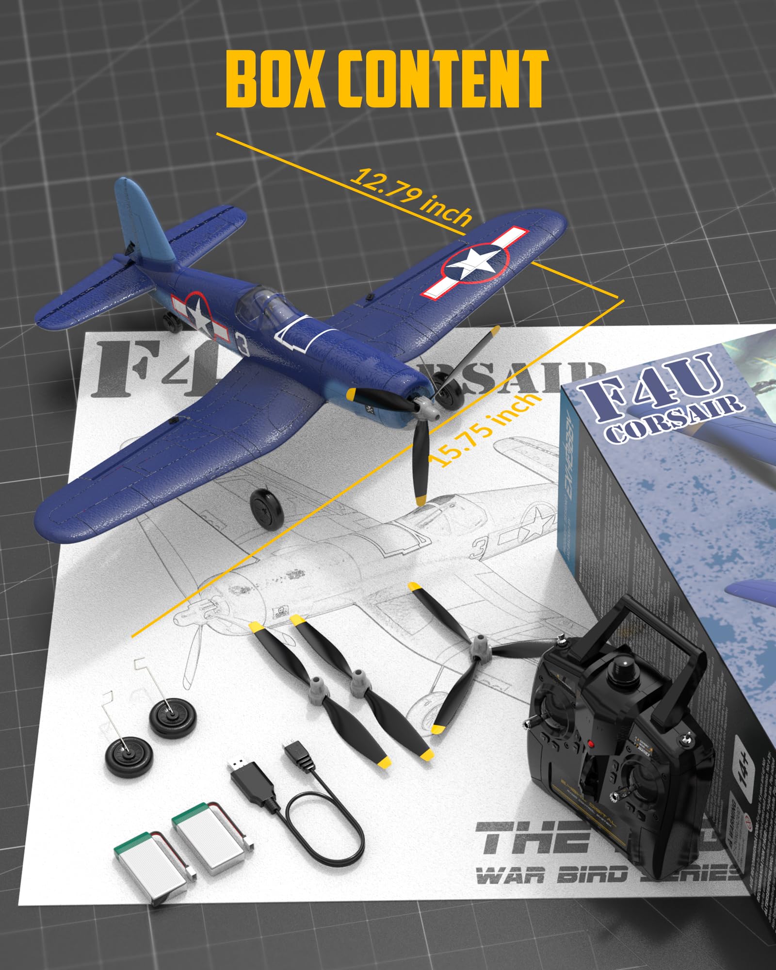 VolantexRC F4U Corsair upgraded canopy protecting the model during flights