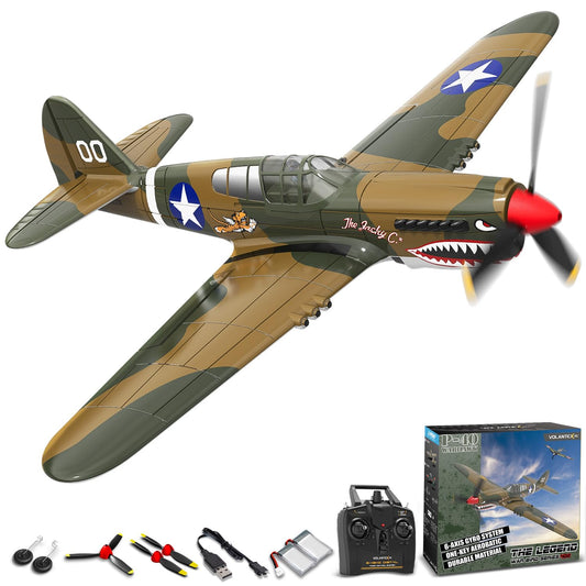 VolantexRC P40 fuselage assembled for quick takeoff.