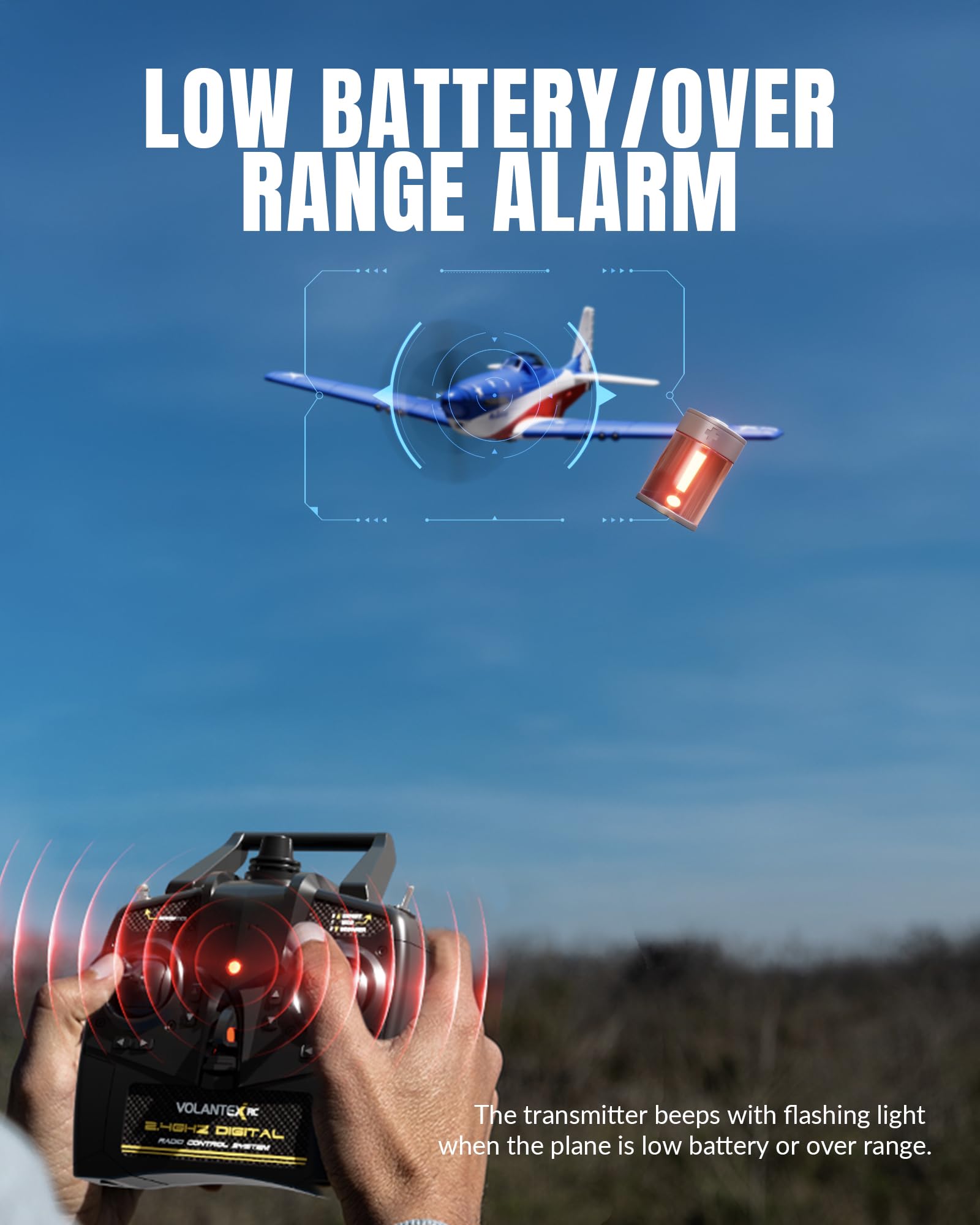 VolantexRC P51D Mustang 2.4 GHz link with strong signal