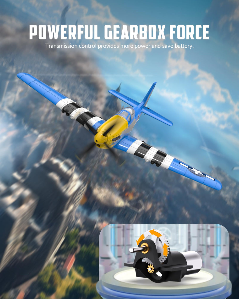 VolantexRC P-51D Mustang outdoor-fun setup for family-friendly RC flight