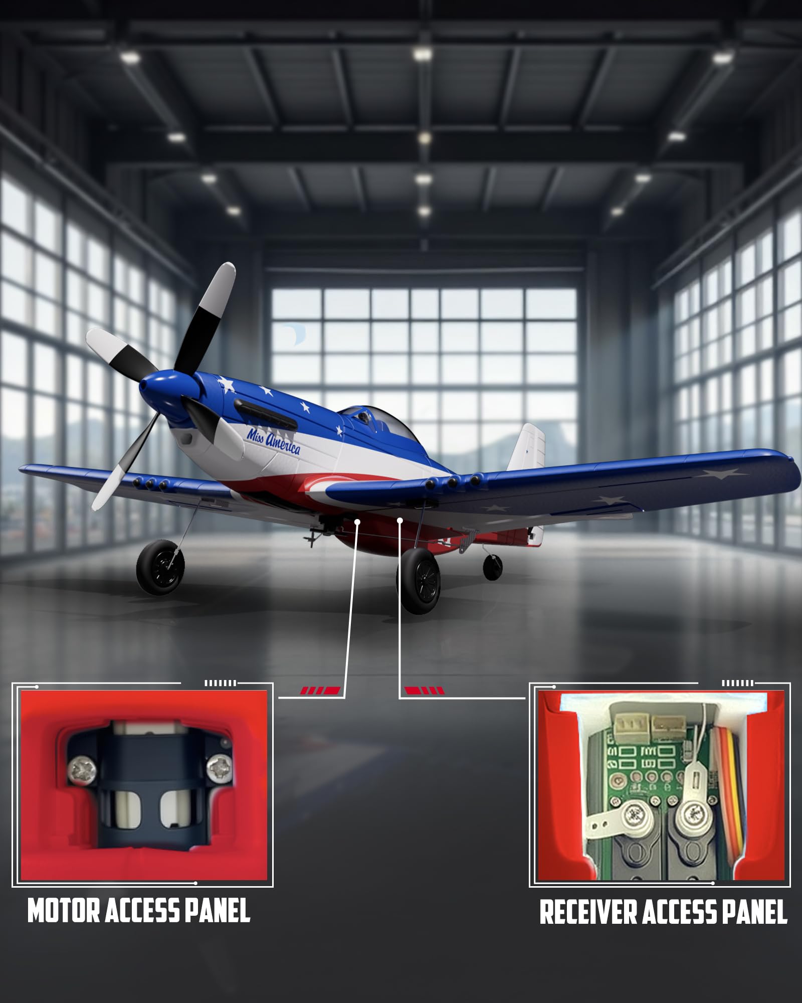 VolantexRC P51D Mustang ready-to-fly box contents