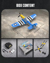 VolantexRC P-51D Mustang ready-to-fly box for quick setup and travel ease