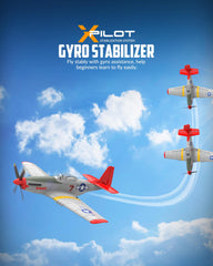 VolantexRC P51D Mustang Red in-flight, capturing aerobatic potential and stable handling.
