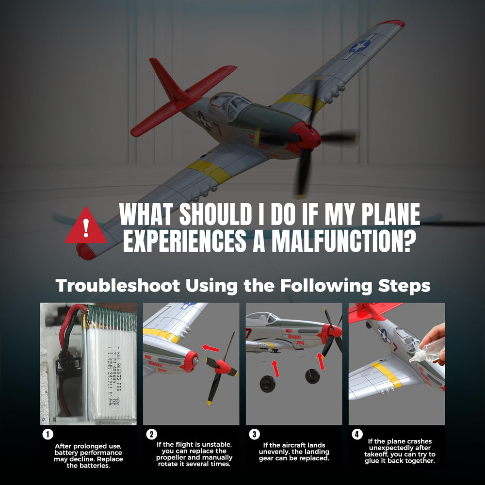 VolantexRC P51D Mustang Red thrust gear system in action, hinting at efficient propulsion.