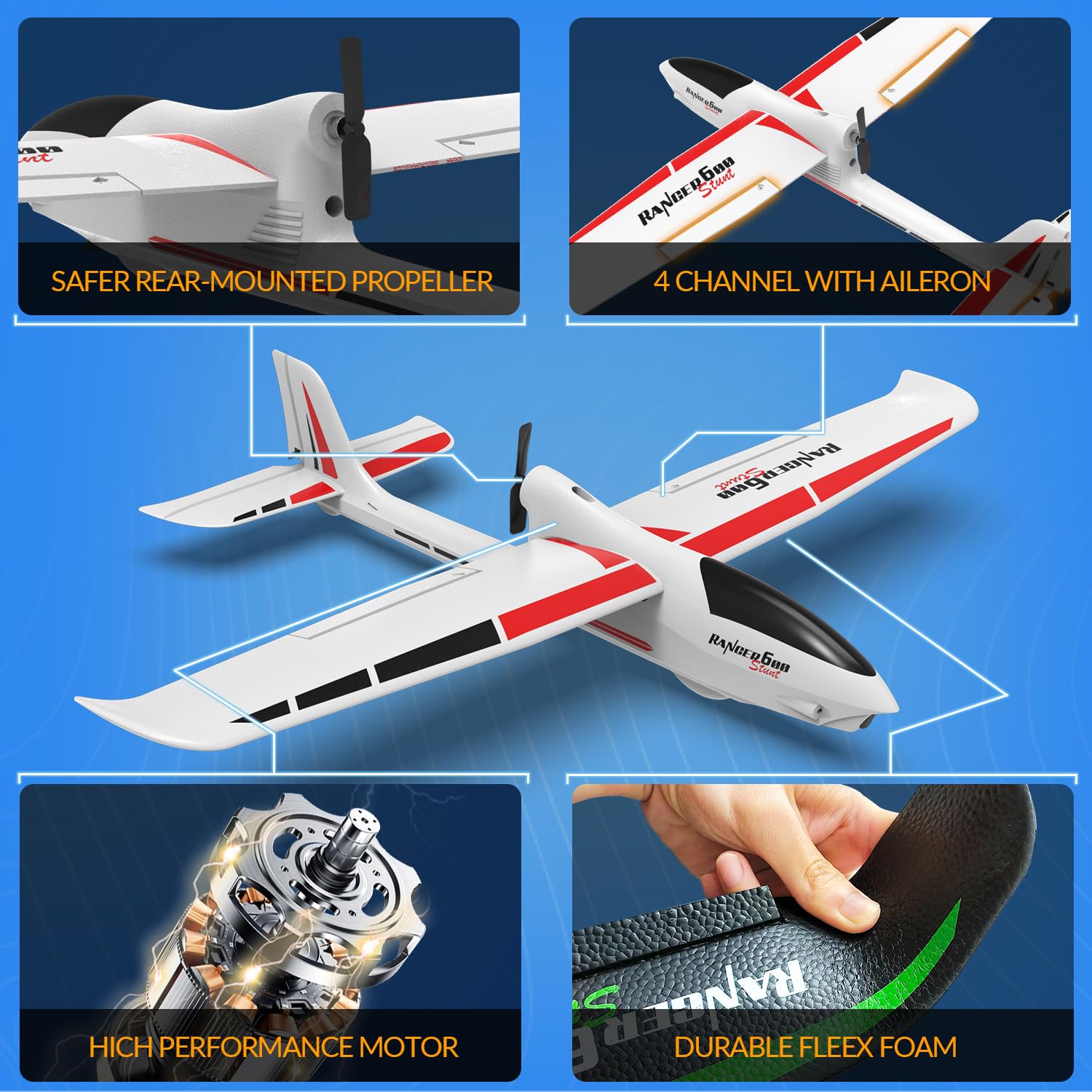 VolantexRC Ranger600 box contents show ready-to-fly packaging