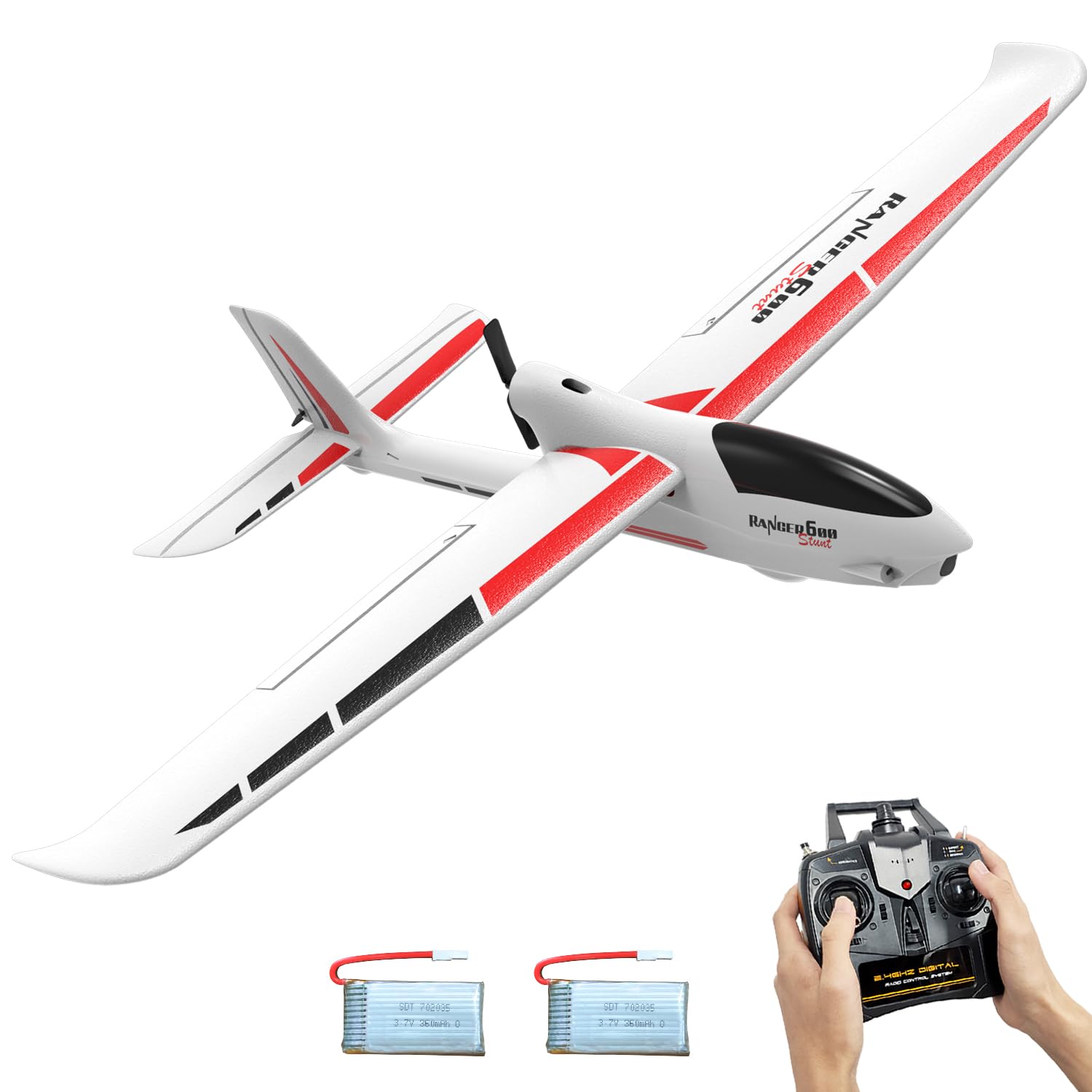 VolantexRC Ranger600 glider airborne shows stable flight for beginners