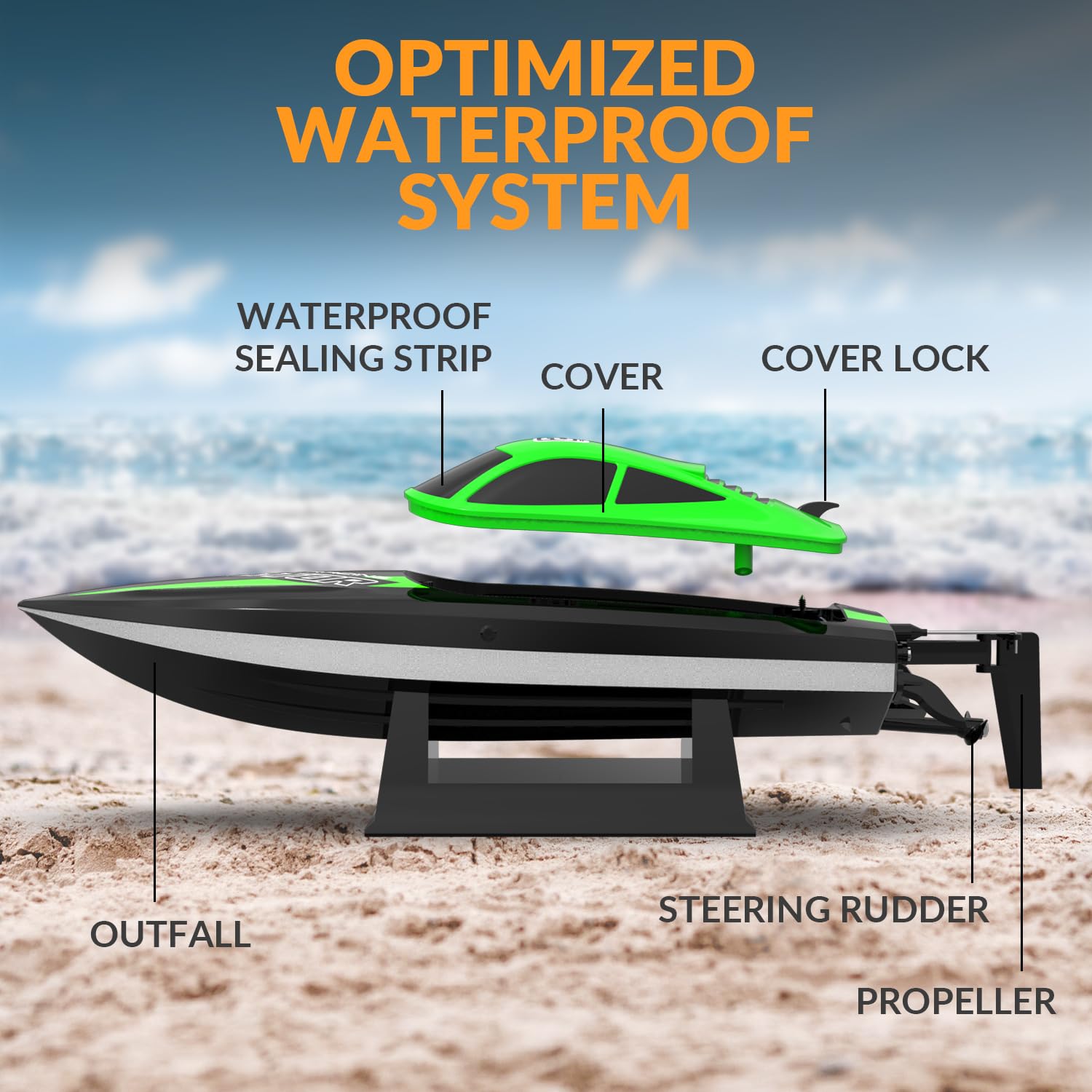 VolantexRC RC Boat includes dual batteries for extended playtime