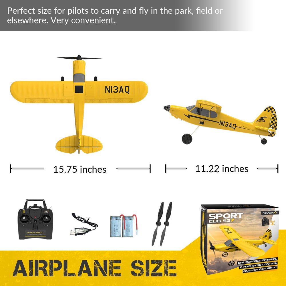 VolantexRC Sport Cub 2.4GHz link; strong anti-interference for stable flights