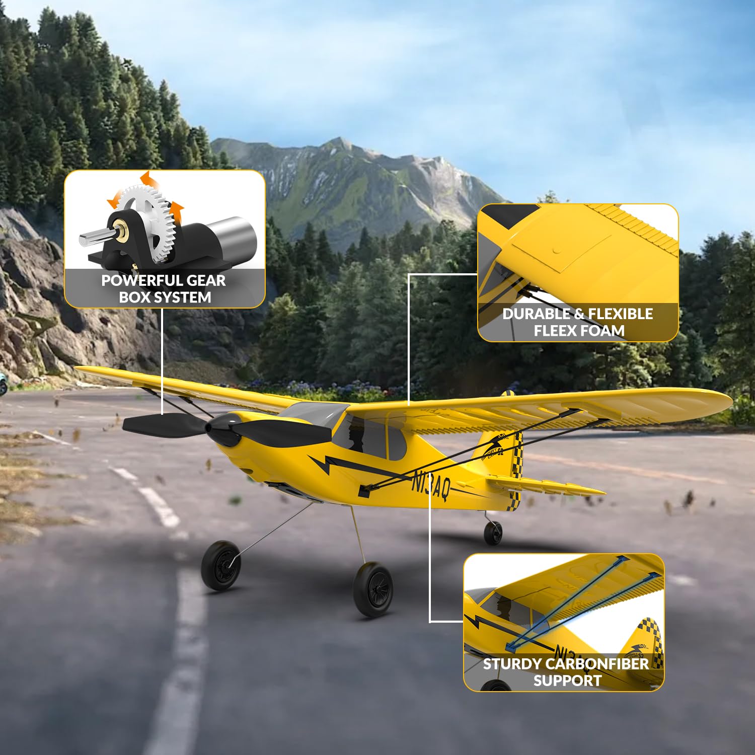 VolantexRC Sport Cub prop saver; electronics stay protected during practice