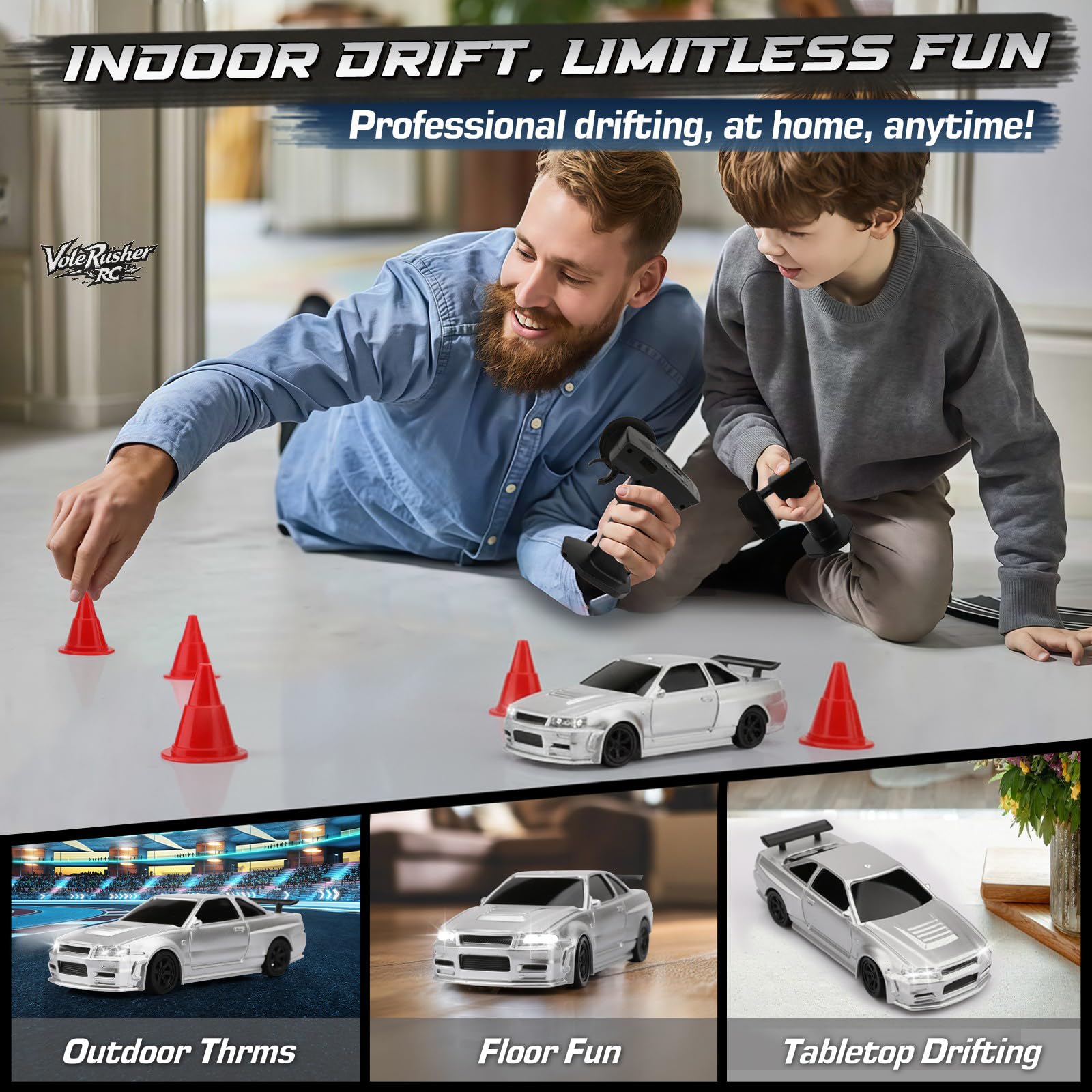 VoleRusher RC – top view reveals authentic 1/43 scale details.