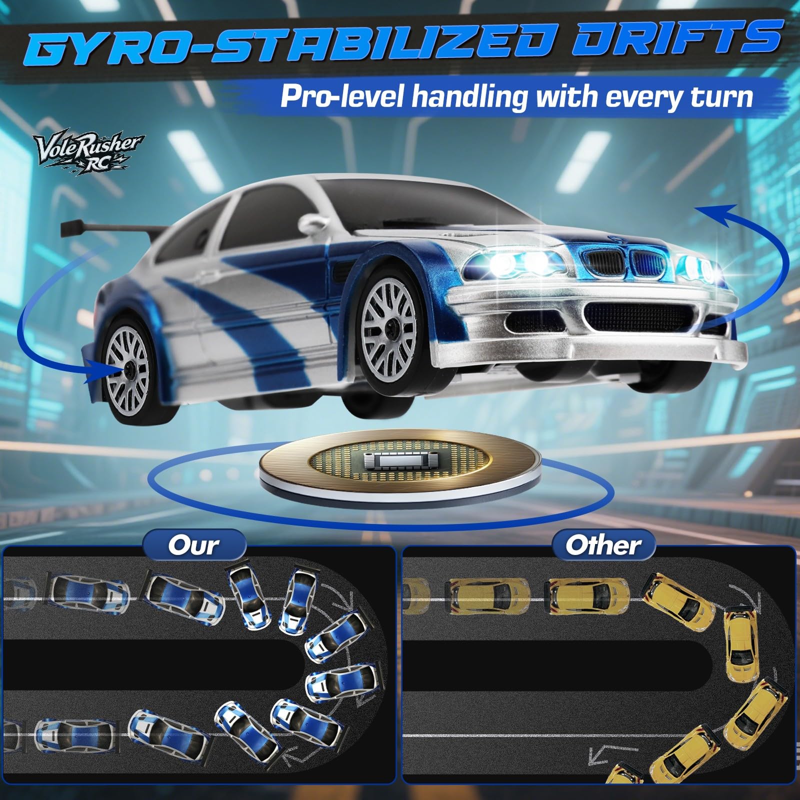 VoleRusher RC fast Type-C charging for quick sessions.