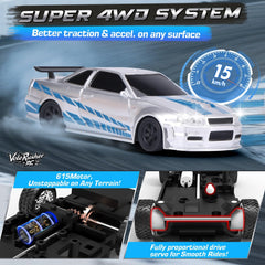 VoleRusher RC LED lights enhance night drift sessions.