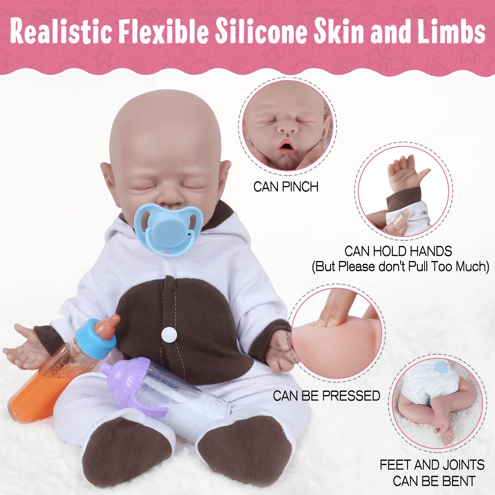 Vollence realistic hands and feet emphasize soft touch and cuddling realism.