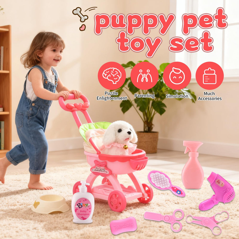 Volmop dog bowl enables pretend meals during playtime.
