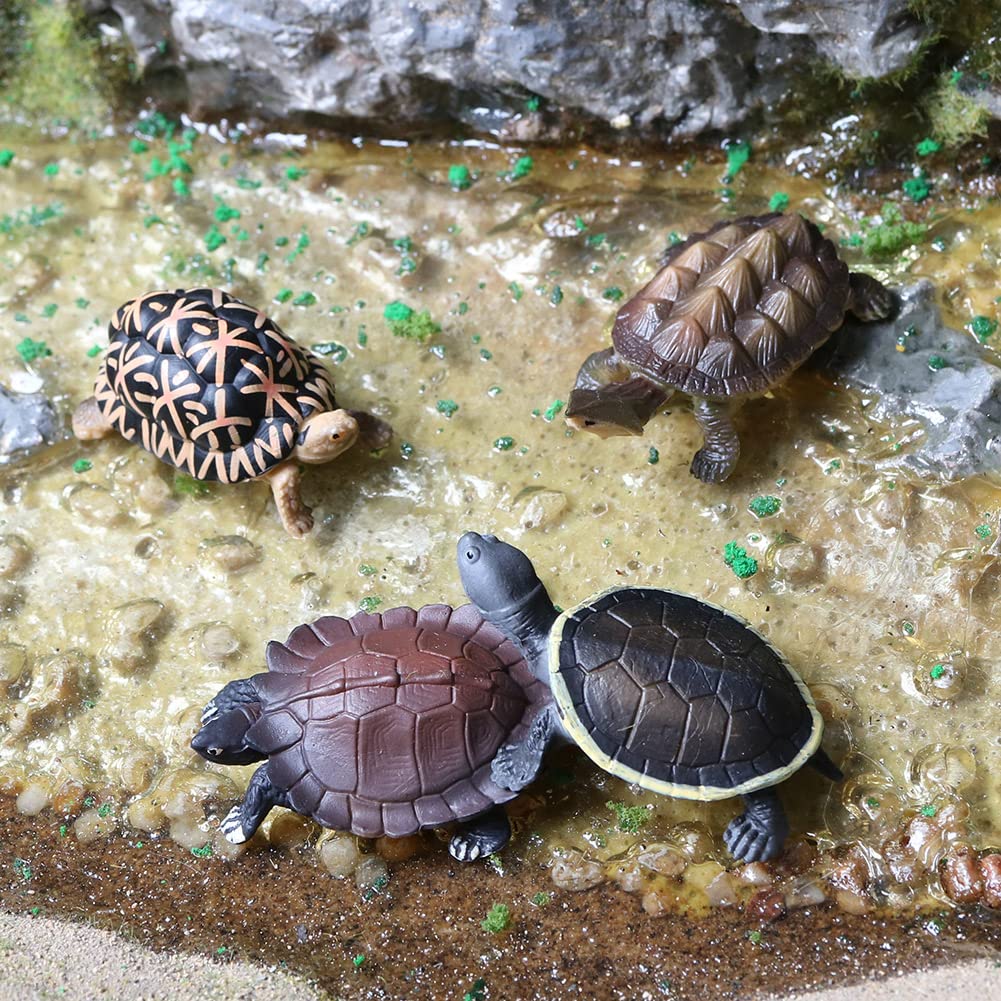 Volnau mini sea turtle figures, 14-piece set suitable for cake toppers and decor.