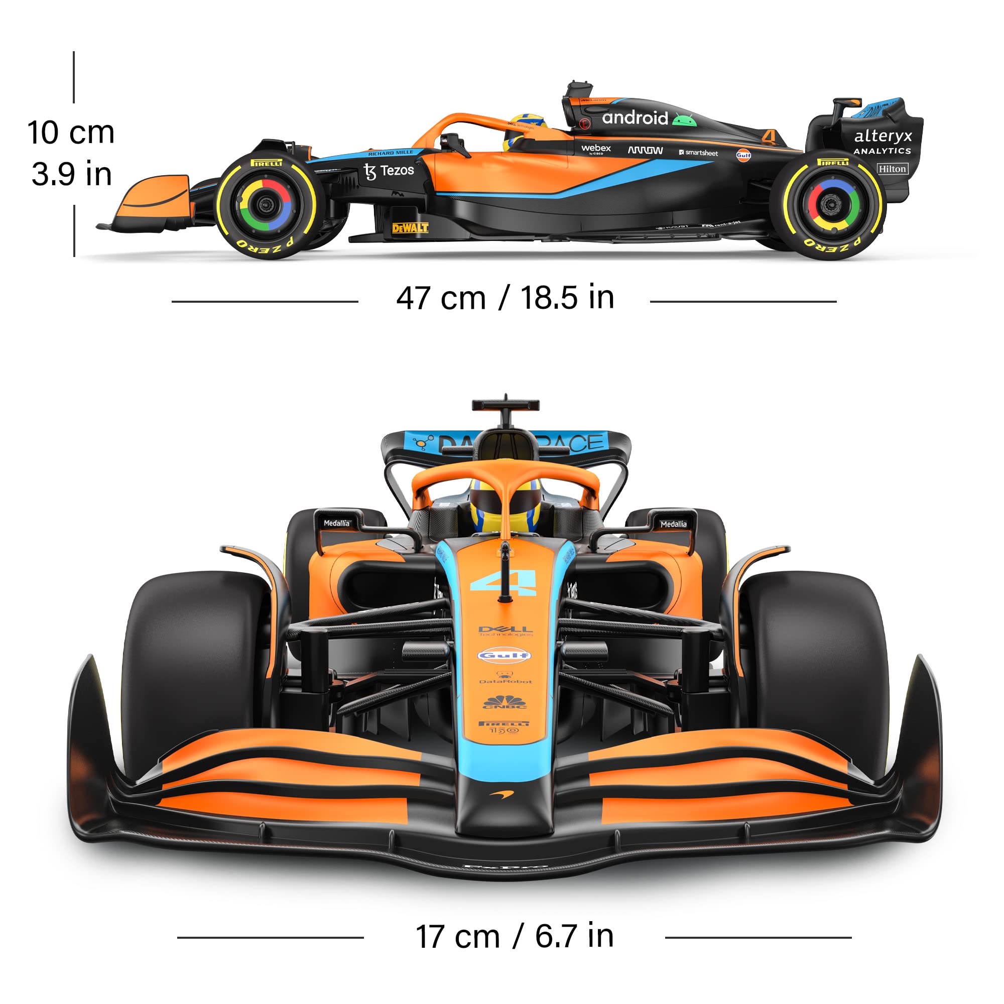 Voltz Toys MCL36 rear view highlights aerodynamic cues for realism.