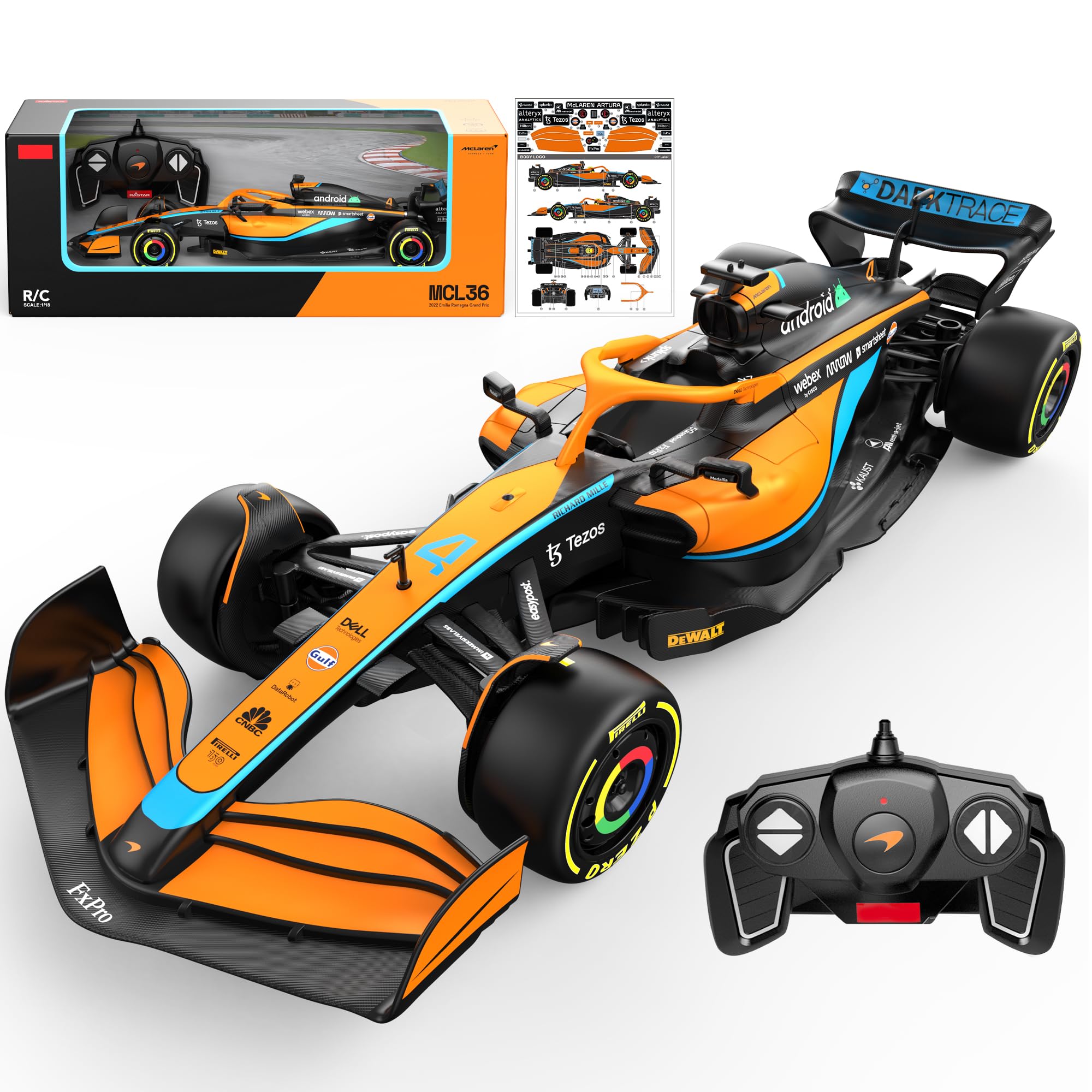 Voltz Toys McLaren F1 MCL36 front view showing realistic cockpit and glossy finish