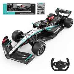 Voltz Toys Mercedes-AMG F1 W15 RC car front view shows authentic licensed design for collectors.