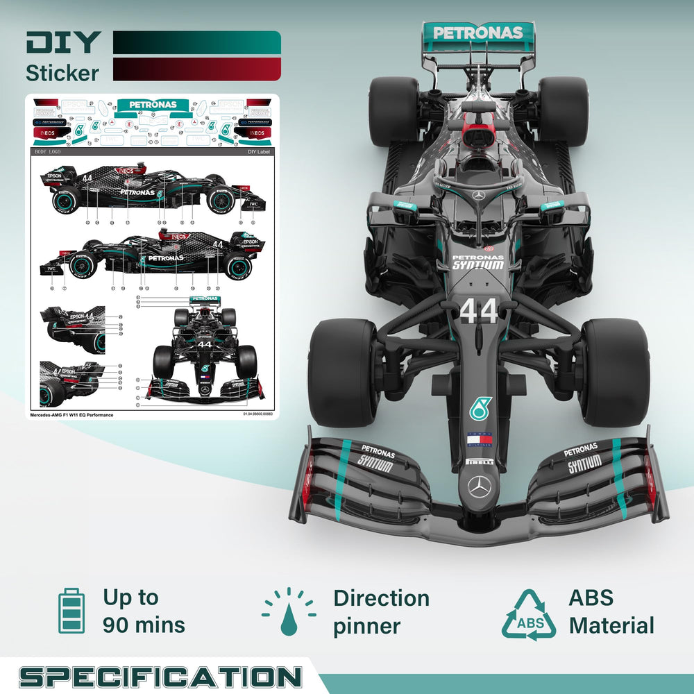 Voltz Toys Mercedes-Benz F1 W11 1:18 grip tires detail for realistic traction