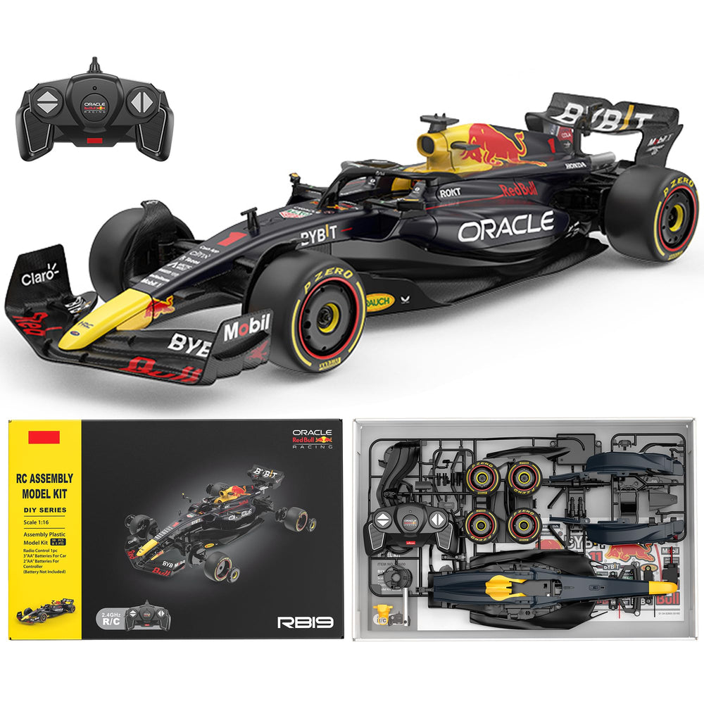 Voltz Toys Red Bull RB19 RC car kit at 1/16 scale for interactive building.