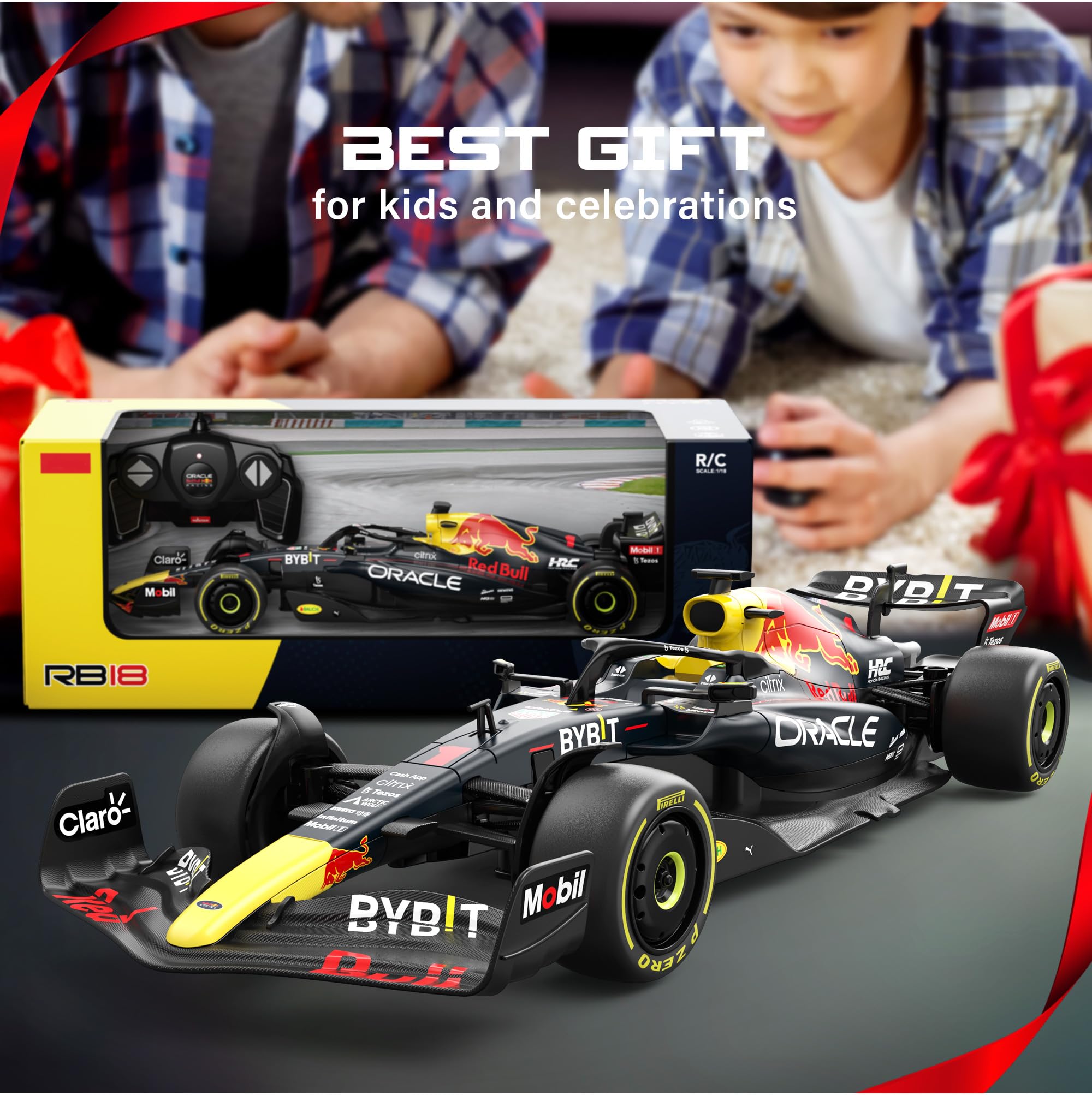 Voltz Toys Red Bull RB18 RC car 1-18 scale reference