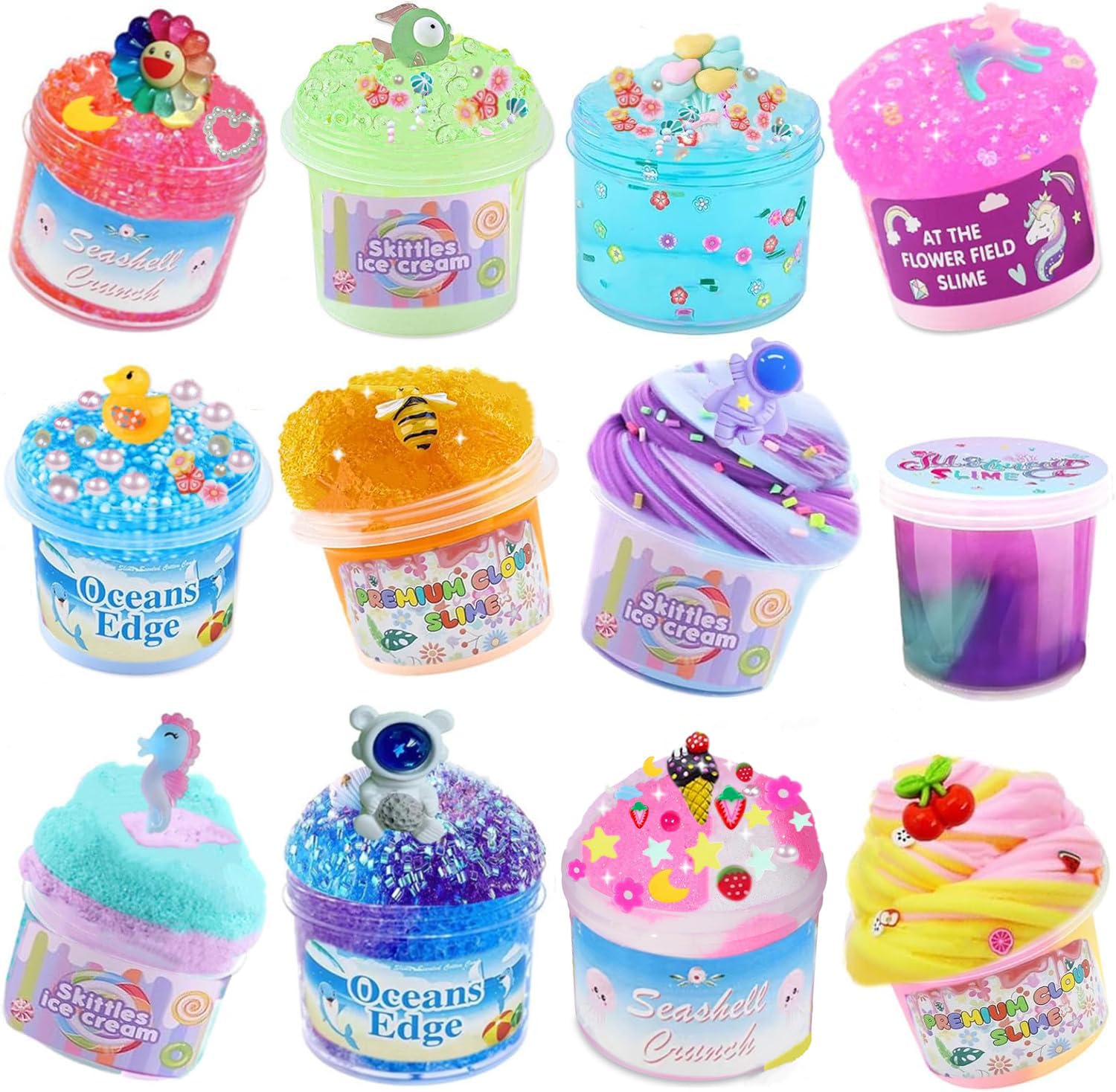 Vomkela Crunchy Slime Set packaging with 12-pack for kids