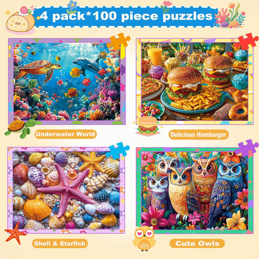 VOMYOZB Owls 100-piece puzzle boosts focus and family bonding.