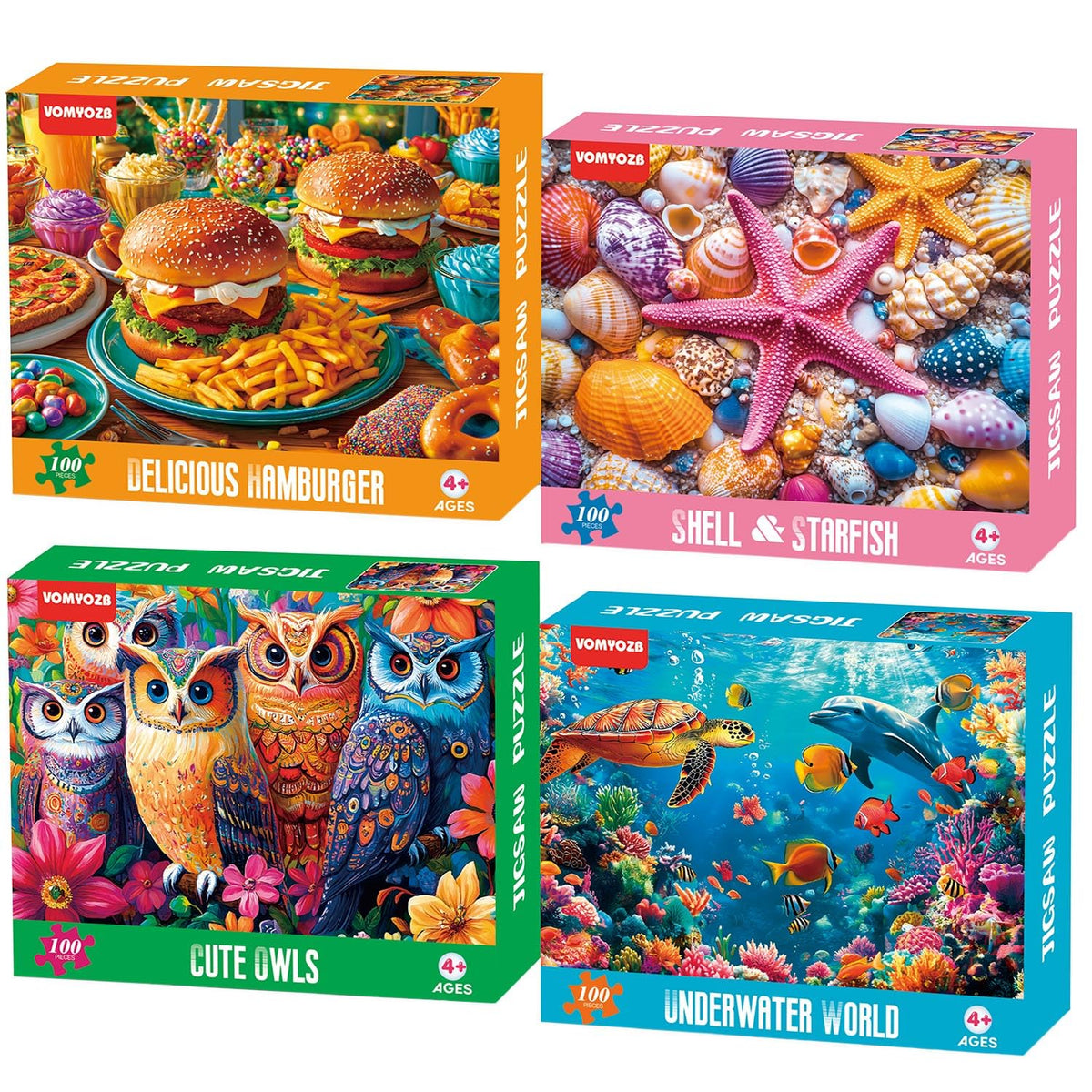 VOMYOZB Sea World 100-piece puzzle for kids, engaging sea life.