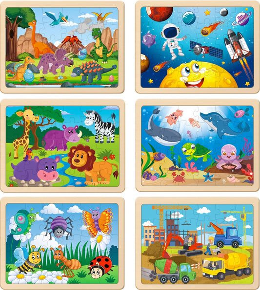 VOMYOZB wooden dinosaur puzzle supports problem-solving exploration