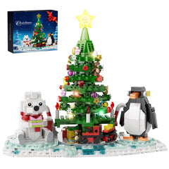 Vonado Christmas tree building kit with LED lights for festive display