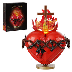 VONADO Jesus Heart Building Set close-up showing intricate devotional details.