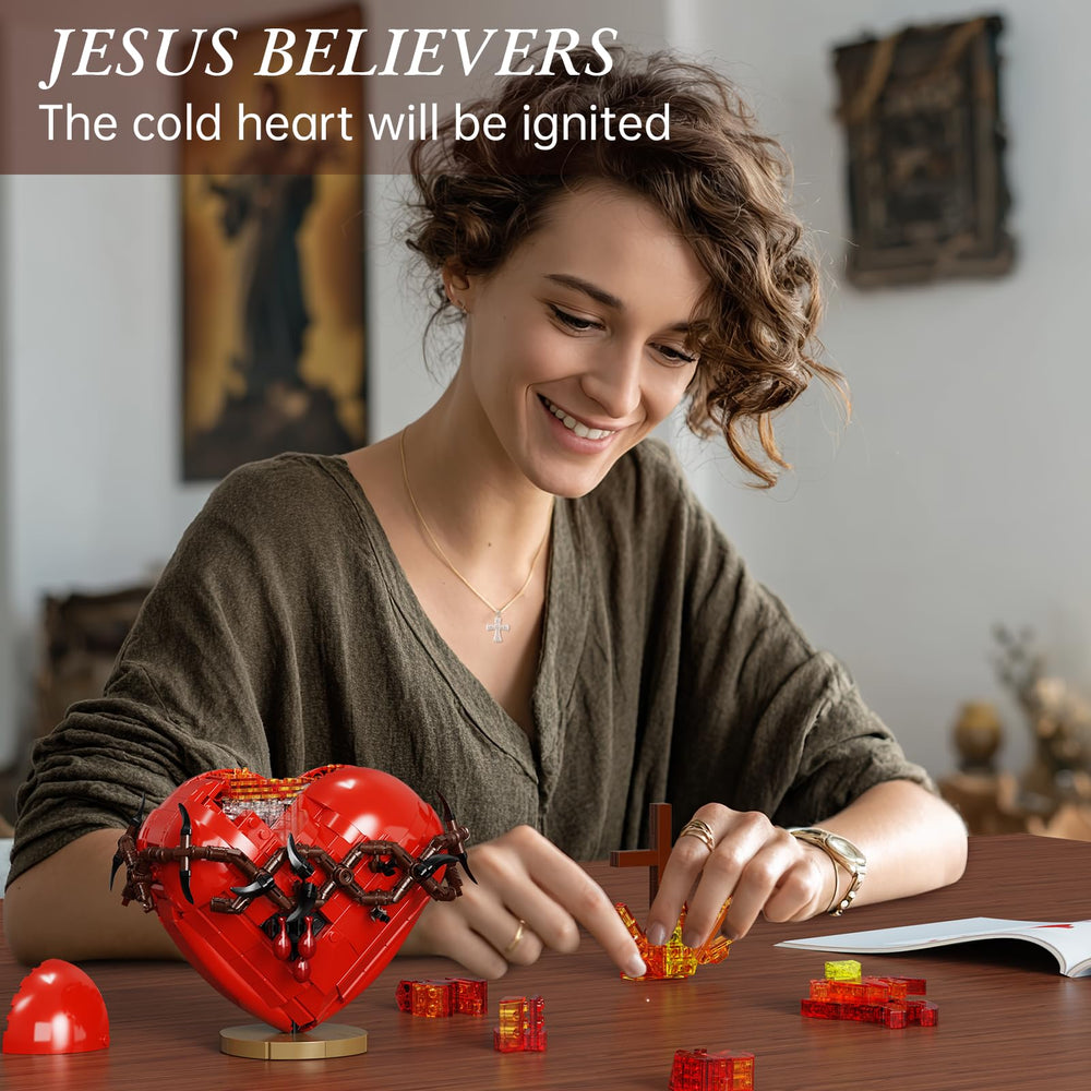 VONADO Jesus Heart model features flame on top to symbolize faith and warmth.