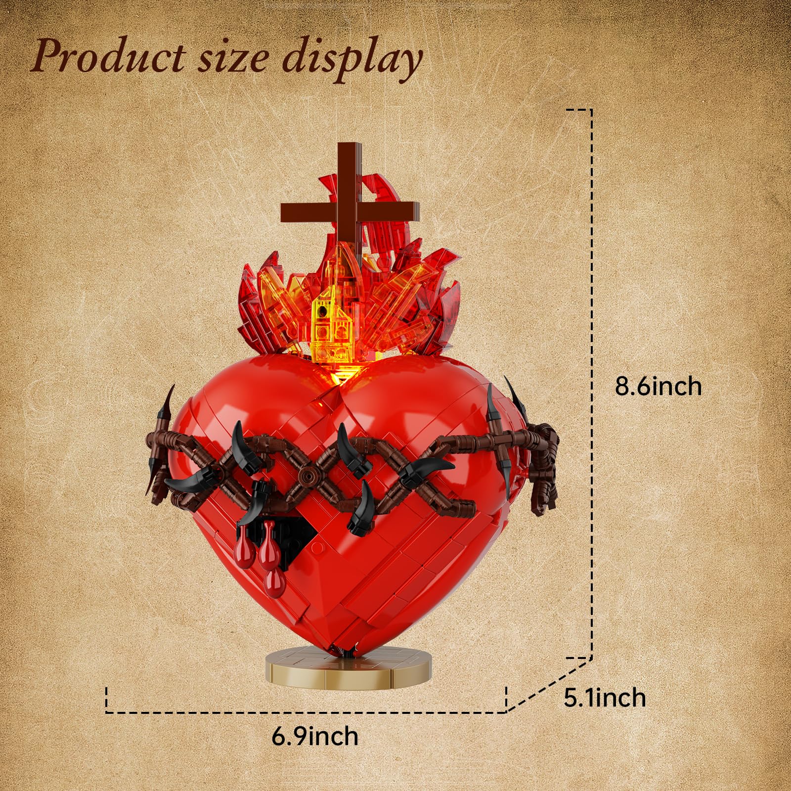 VONADO Jesus Heart on a table ready for contemplative tabletop display.