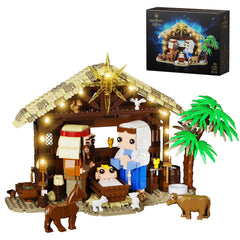VONADO Jesus Nativity figures with LED light illuminate the sacred scene.