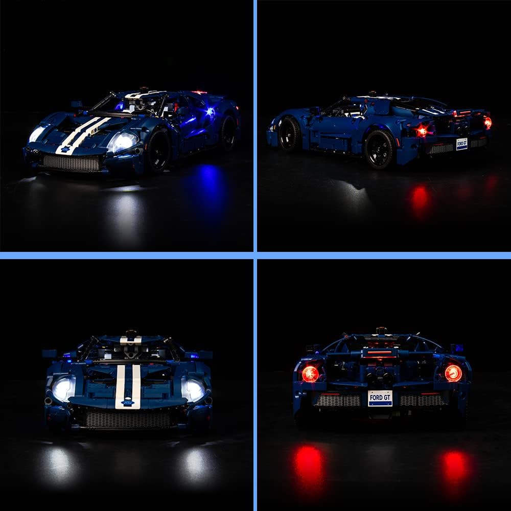 Ford GT 42154 glows vividly in the dark with VONADO LED kit.