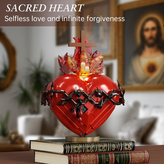 VONADO Sacred Heart Building Block Assembly parts for display