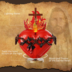 VONADO Sacred Heart Flame and Cross top adds gentle illumination
