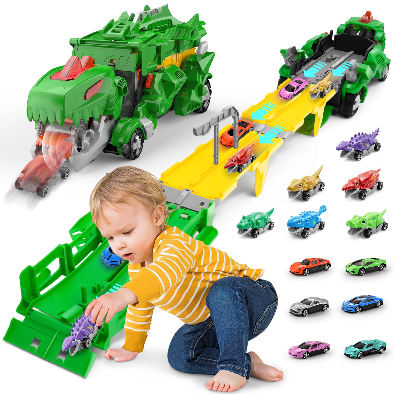 Vongzherly dinosaur-car-toy packaging, ideal gift-ready presentation
