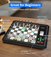 Vonset L6 magnetic chess pieces stay in place during fast games